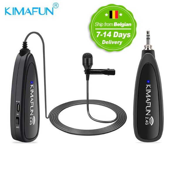 

kimafun 30-50m 2.4g lavalier wireless mini microphone for android camera lapmac for youtube recording pc microphone