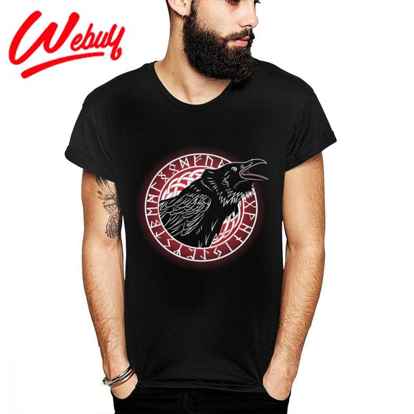 

popular tv show vikings t shirt odin's ravens hugin and munin tee shirt new casual men 100% cotton round neck classic t-shirt