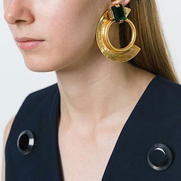 

brand vintage ethnic alloy big dangle earrings for women fashion jewelry collection earrings accessories, Silver