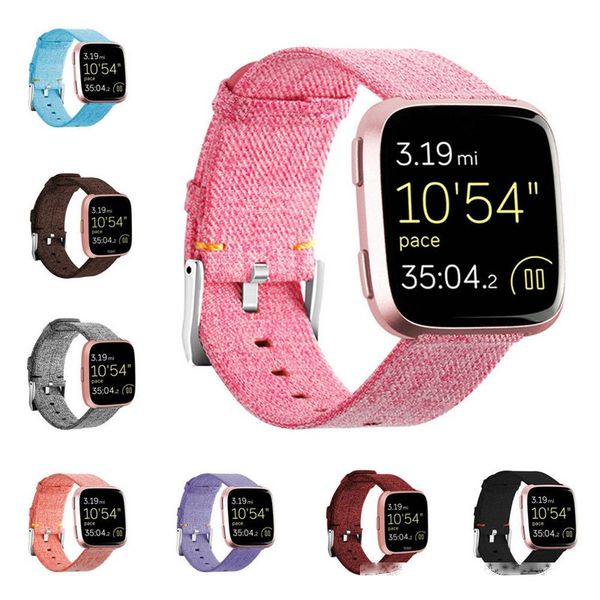 

ashion nylon fabric replacement wristband wrist bands watch band strap accessories for fitbit versa sport smartband