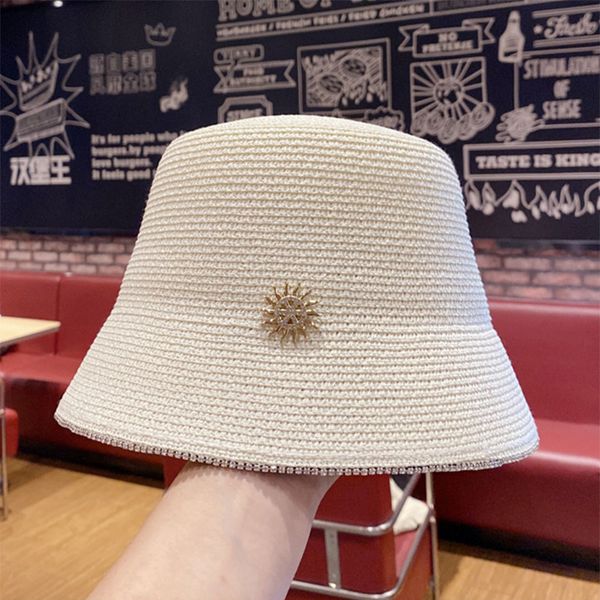 

wide brim hats 2021 style straw hat, Blue;gray