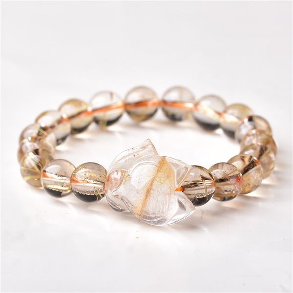 

wholesale ghost natural stone bracelets gold hair crystal with energy stone hand row lucky for women men crystal jewelry, Black