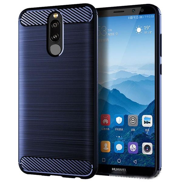 

carbon fiber phone case for huawei mate 10 lite silicone tpu rugged armor designed silicone rubber bumper case