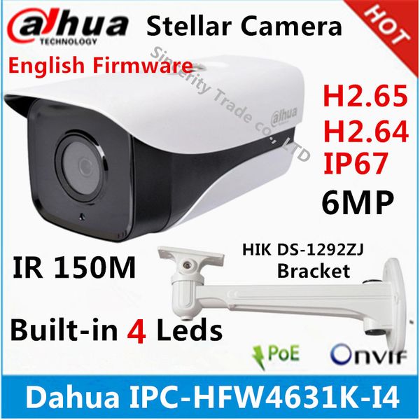 

pc-hfw4631k-i4 6mp ip camera built-in 4leds ir120m ip67 dh-ipc-hfw4631k-i4 outdoor cctv camera with bracket ip camera