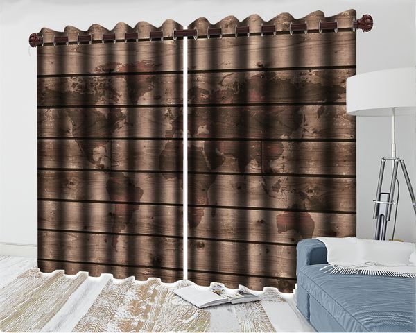 

3d curtain modern beautiuful window 3d curtain retro wooden simple map hd digital print 3d beautiful landscape blackout curtains