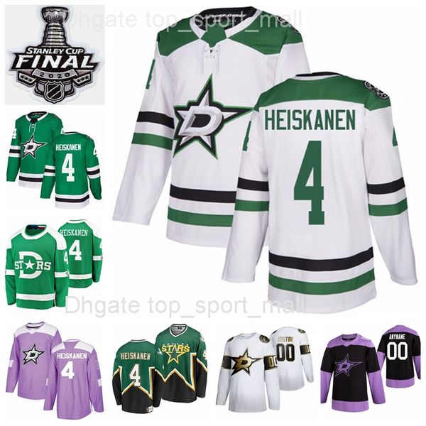 

custom 2020 stanley cup finals 4 miro heiskanen jersey men women kid dallas stars hockey winter classic green white heritage man youth woman, Black;red