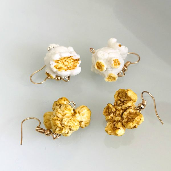 

dangle & chandelier exclusive design simulation popcorn fried chicken eardrop korean funny personality diy earrings for women girl gifts, Silver
