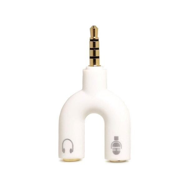 

3.5mm 1 to 2 way u y type earphone splitter stereo audio headphone aux adapter converter mic for lappc phone mp3