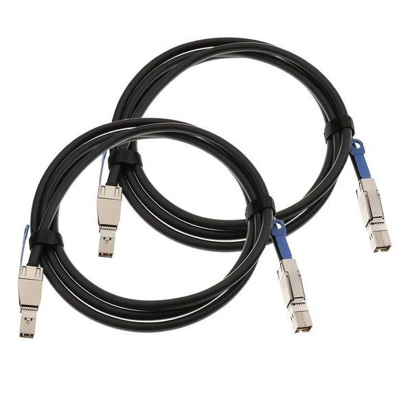 

2pcs 6.6ft external mini sas sff-8644 to sff-8644 data storage cable 2meter
