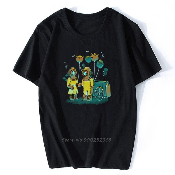 

costume t-shirt man the balloonfish vendor short sleeve tshirt round neck homme deep sea diver custom made t shirts