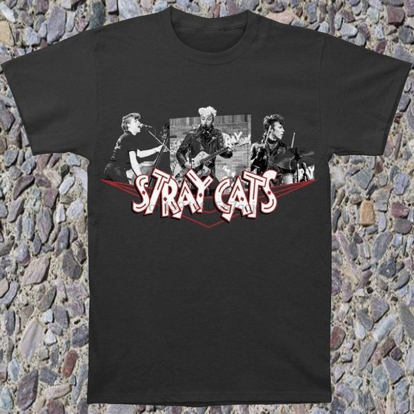

stray cats men's p collage tee slim fit t-shirt