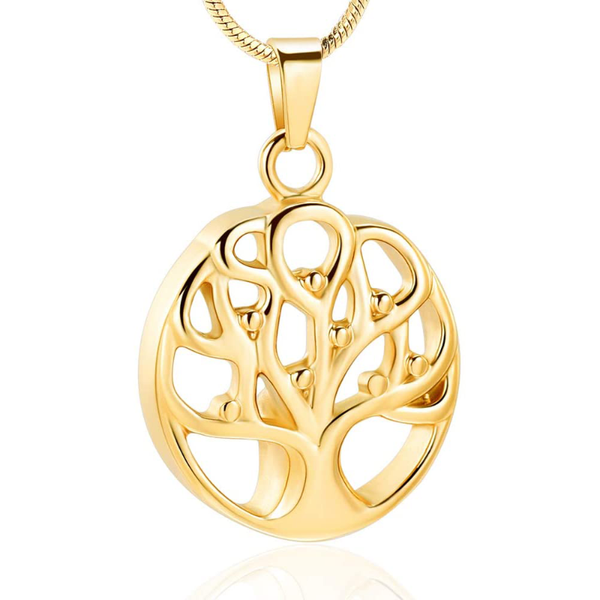 

pendant necklaces cremation jewelry urn necklace for ashes tree of life locket memorial women/men, Silver