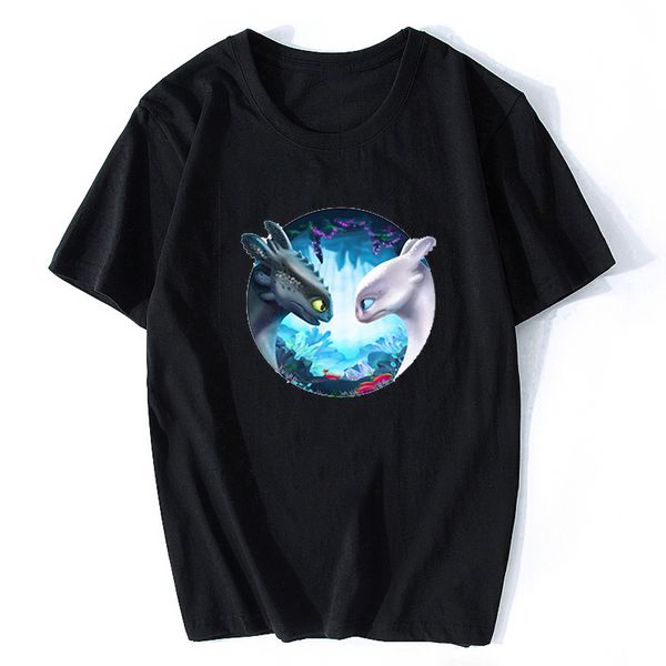

mens t shirts fashion toothless and light fury how to train your dragon t-shirt cotton o neck short sleeved black t-shirts
