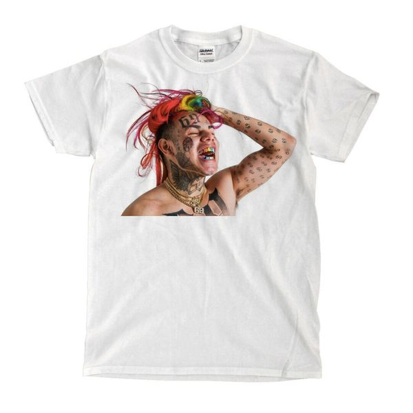 

tekashi 6ix 9ine 6ix9ine white t-shirt - ships fast