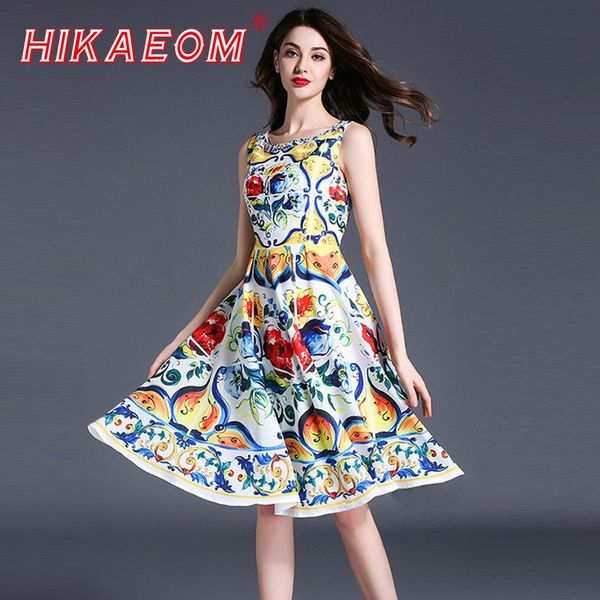 

vestidos women dress 2020 new style fashion dress floral print sleeveless summer brief casual medium dresses wholesale, Black;gray