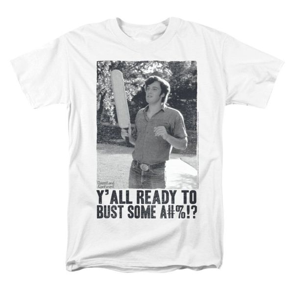 

dazed and confused men's paddle t-shirt whitesummer new tee print men t-shirt top