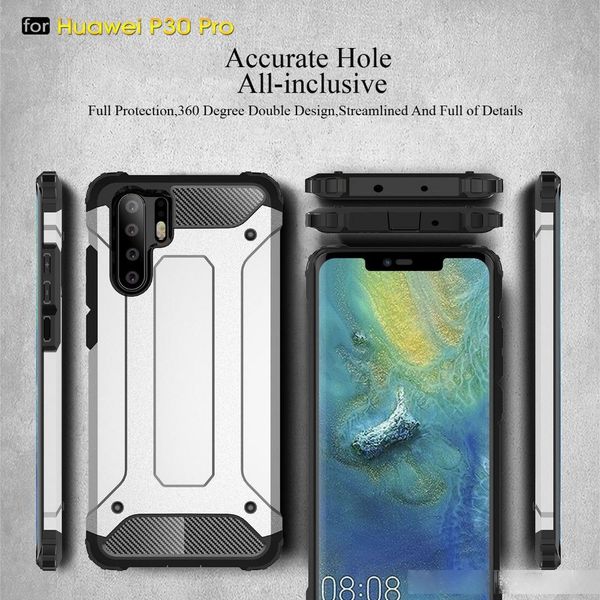 

rugged armor 2 in 1 pc shockproof back case for huawei p30 p20 mate 20 pro lite honor 8x 8c play