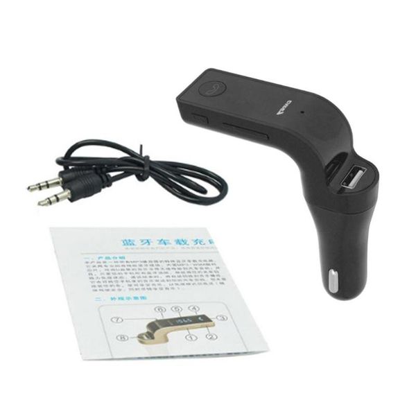 

car kit fm transmitter handscall wireless radio adapter usb charger mp3 player support tf card