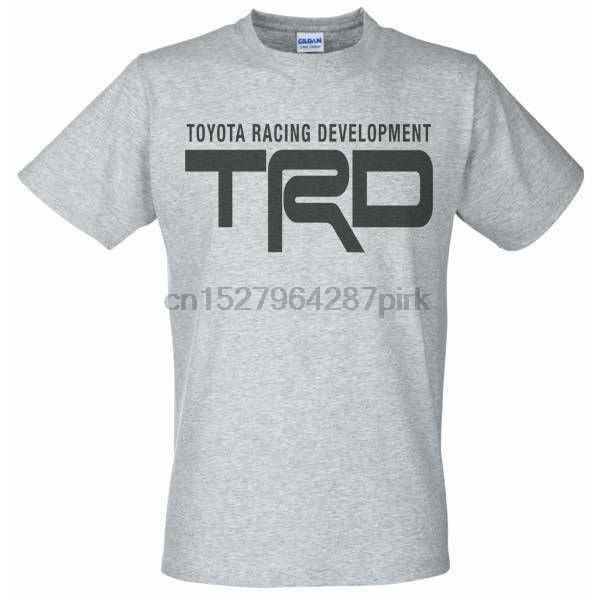 

grey t-shirt with black trd racing development logo - wheels tyres toyota