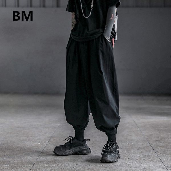 

2020 fashion men clothing streetwear sport pants kpop clothes korean style joggers men hip hop harem pants male running, Black