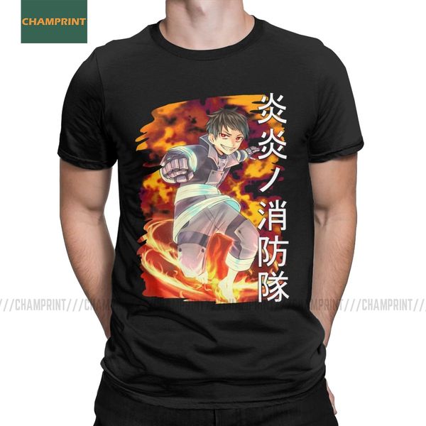 

men's shinra fire force t shirts anime enen no shouboutai kusakabe sola hibana short sleeve tee shirt 4xl 5xl 6xl t-shirts