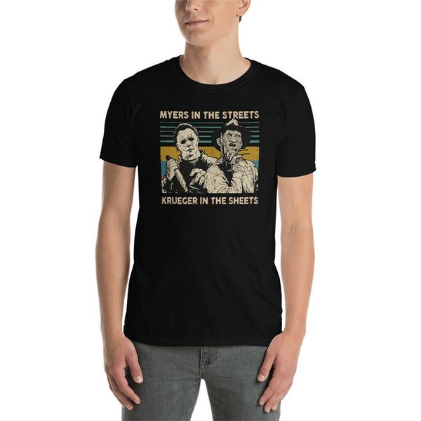 

майерс на улицах крюгер в листах vintage хэллоуин футболка новый смешные tee shirt