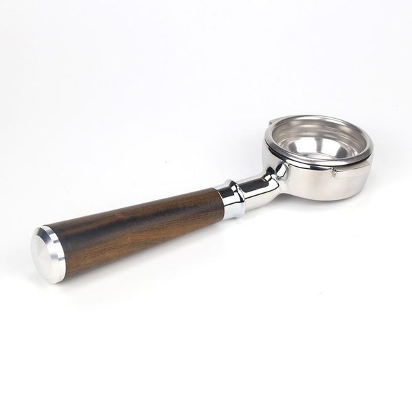 

58mm coffee bottomless portafilter group-head coffee 304 stainless steel coffee tools machine solid wooden handle accessories