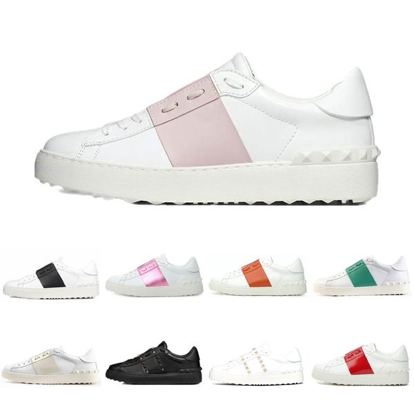 

saketboard casual shoes white black rivet sliver mens women leather breathable shoes open low outdoor mens sports sneakers shoes size 35-46