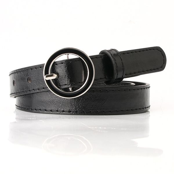

selling round pin buckle women pu belt fashion all -match dress decorative waistband jeans with simple faux, Black;brown
