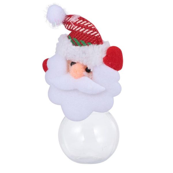 

1pc portable storage box santa claus round bottle christmas candy can (red