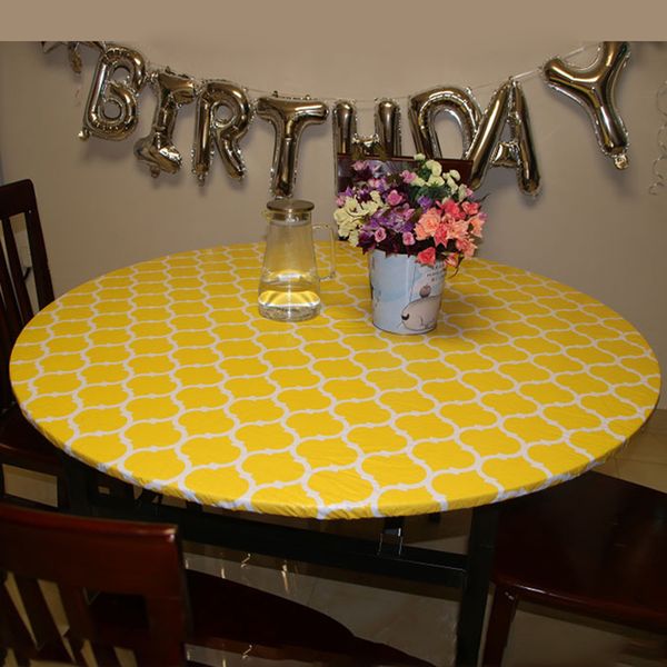 

wipeable round fitted table cloth dining pvc waterproof flannel backing patio