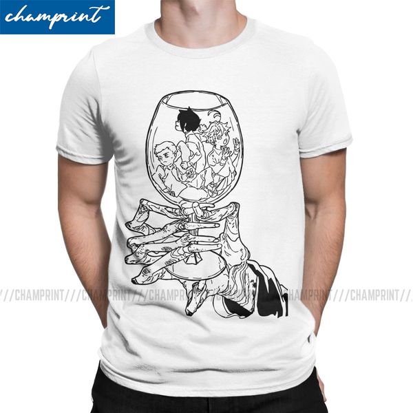 

2020 fashion the promised neverland t-shirts for men round collar t shirt emma norman ray anime tee shirt plus size clothes