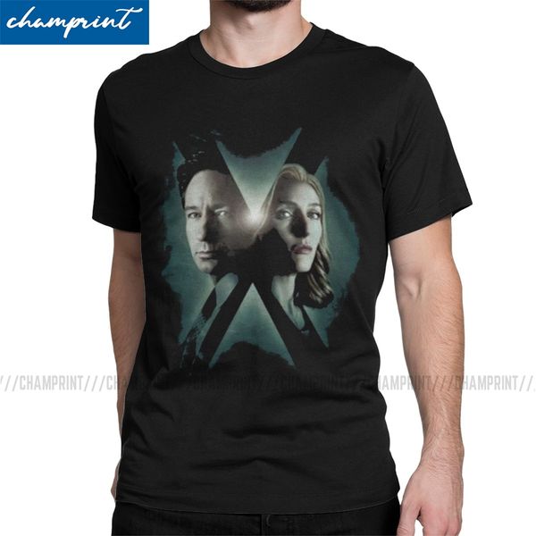 

mulder and scully men t shirts the x files ufo aliens tv novelty tee shirt short sleeve o neck t-shirt cotton classic clothes