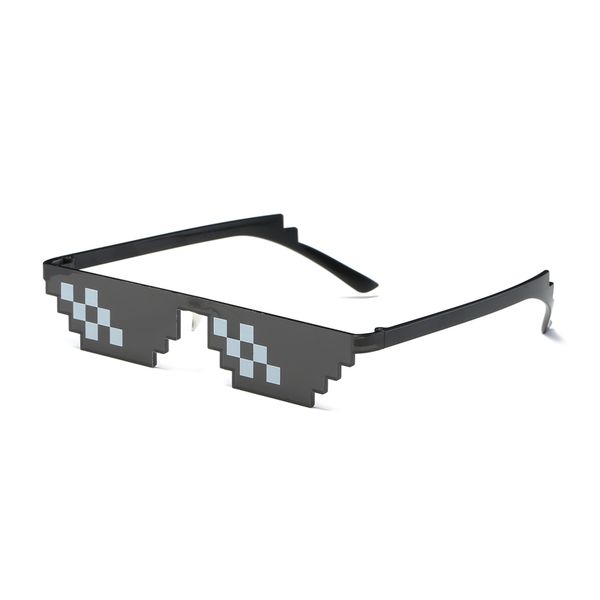 

thug life deal with it sunglasses men glasses women sell sun glasses olygonal 8 bits style pixel with nose pad, White;black