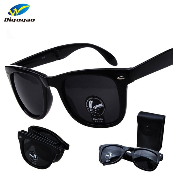 

sunglasses anti-reflection uv400 fold rivet men women outdoor sun glasses lady eyewear contains a box, White;black