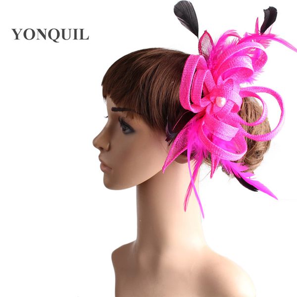 

21 colors pink headdress fascinators accessories elegant women party fancy feather hair accessories myq106, Blue;gray