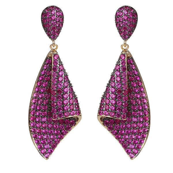 

dangle & chandelier fashion simple red cz drop earring for women, Silver