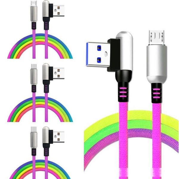 

90 degree alloy usb cable type c micro 2.4a cable for samsung galaxy s4 s6 s7 edge s8 s9 s10 htc 1m 3ft