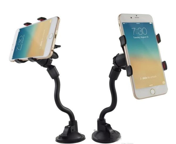 

car mount,long arm universal windshield dashboard cell phone car holder with strong suction cup and x clamp for iphone 6/6s