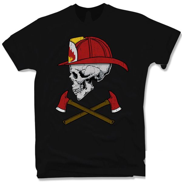 

fire department skull t-shirt - fire fighter volunteer skull size s m l xl xxl new funny tee shirt