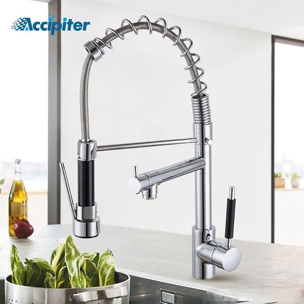 

kitchen faucets chrome brass faucets for kitchen sink single lever pull out spring spout mixers tap cold water crane t200424