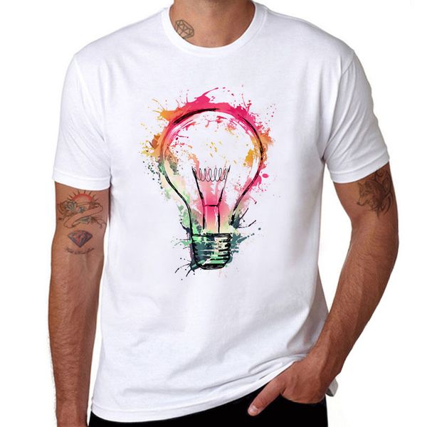 

men's 2020 summer new stylish t-shirt men's clothing color bulb design men's t-shirt cool fashion cartoon tee shirt