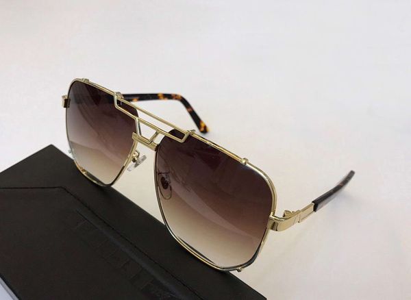 

men pilot sunglasses legend 9090 gold frame brown gradient lenses sonnenbrille occhiali da sole men design sunglasses 7806 shades with box, White;black