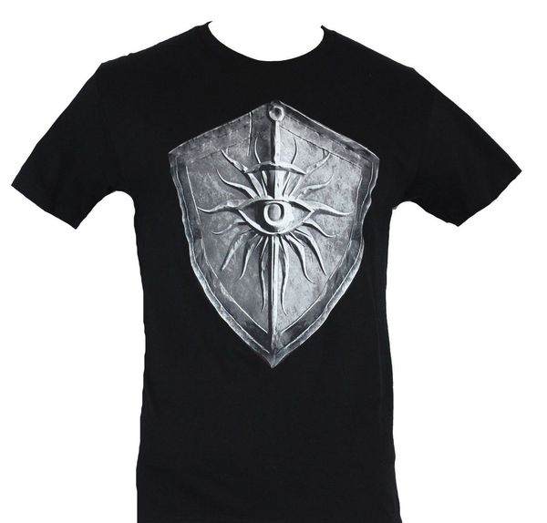 

2020 men's fashion dragon age inquisition mens t shirt eye and and sword stone shield image