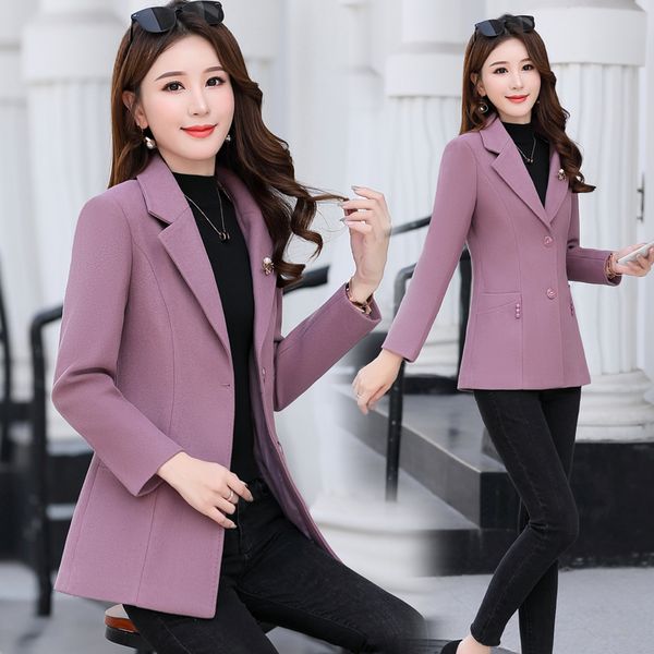 

women's wool & blends spring autumn female jacket elegant woolen coat slim short winter women, Black