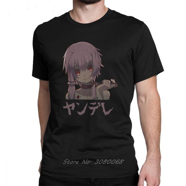 

yandere katakan mirai nikki t-shirt men pure cotton t shirt gasai yuno anime manga future dairy tees printed