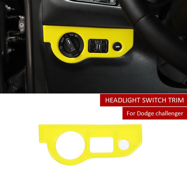 Dodge Challenger 2015+ Şarj 2010+ Araç İç Aksesuar Sarı Araba Sol Far Anahtarı Düğme Trim