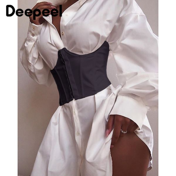 

belts deepeel 1pc s/m/l women elastic corset cummerbunds fashion super wide girdle decorations female clothing accesoories lover gift, Black;brown