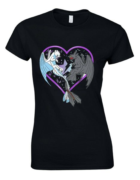 

heart toothless light fury dragon hiccup womans t-shirt an19