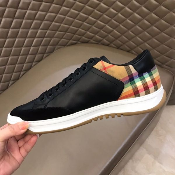 

men s sneakers cowhide and suede rubber outsole speed coach designer men s flat bottom luxury casual shoes size 39-44, Black